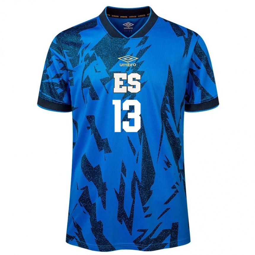 Kids Football El Salvador Tereso Benítez #13 Blue Home Jersey 24-26 T-Shirt Australia