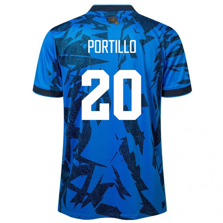 Kids Football El Salvador Isaac Portillo #20 Blue Home Jersey 24-26 T-Shirt Australia