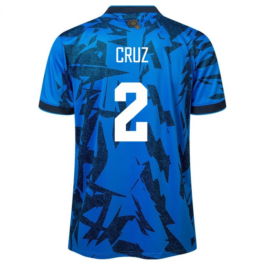 Kids Football El Salvador Melvin Cruz #2 Blue Home Jersey 24-26 T-Shirt Australia