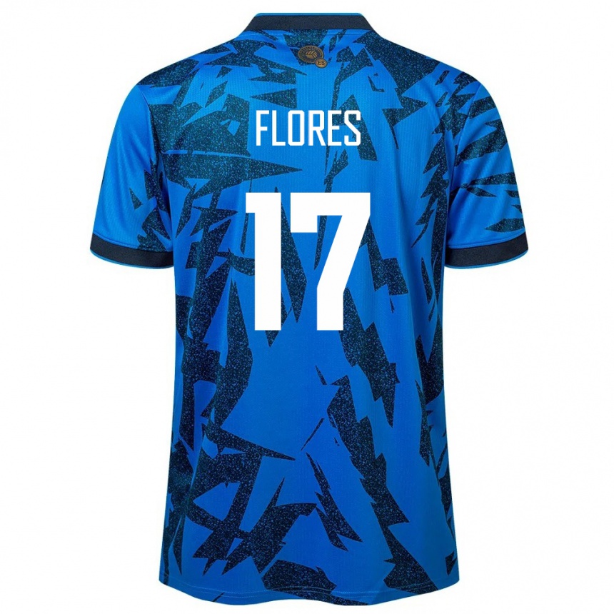 Kids Football El Salvador Diego Flores #17 Blue Home Jersey 24-26 T-Shirt Australia