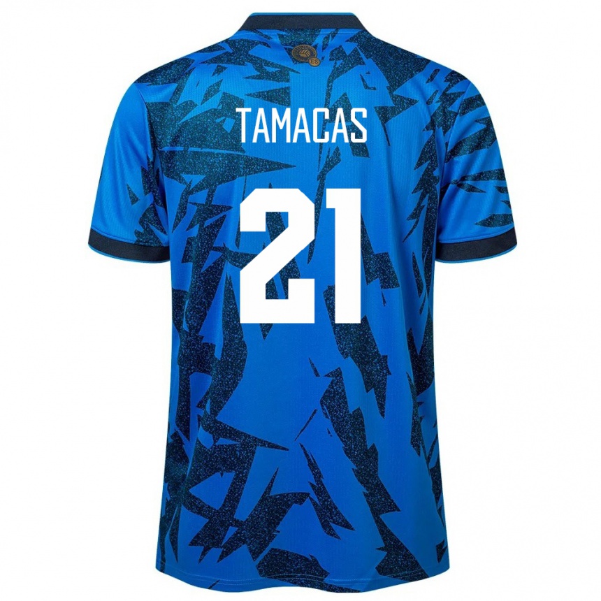 Kids Football El Salvador Bryan Tamacas #21 Blue Home Jersey 24-26 T-Shirt Australia