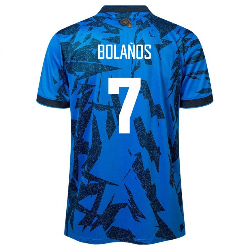 Kids Football El Salvador Javier Bolaños #7 Blue Home Jersey 24-26 T-Shirt Australia