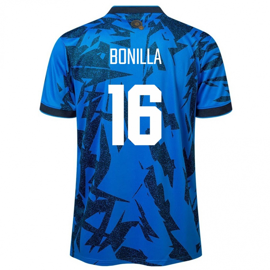 Kids Football El Salvador Elmer Bonilla #16 Blue Home Jersey 24-26 T-Shirt Australia