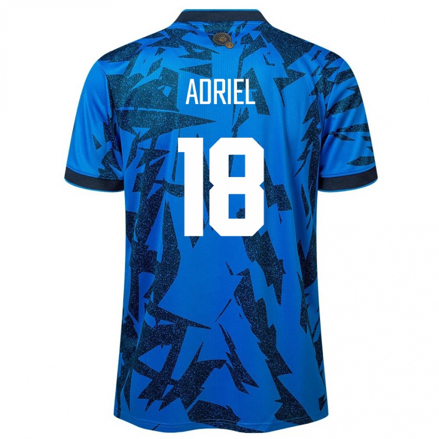 Kids Football El Salvador Adriel Martínez #18 Blue Home Jersey 24-26 T-Shirt Australia