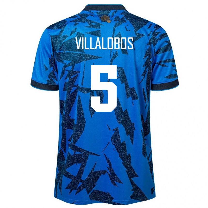 Kids Football El Salvador Kristian Villalobos #5 Blue Home Jersey 24-26 T-Shirt Australia