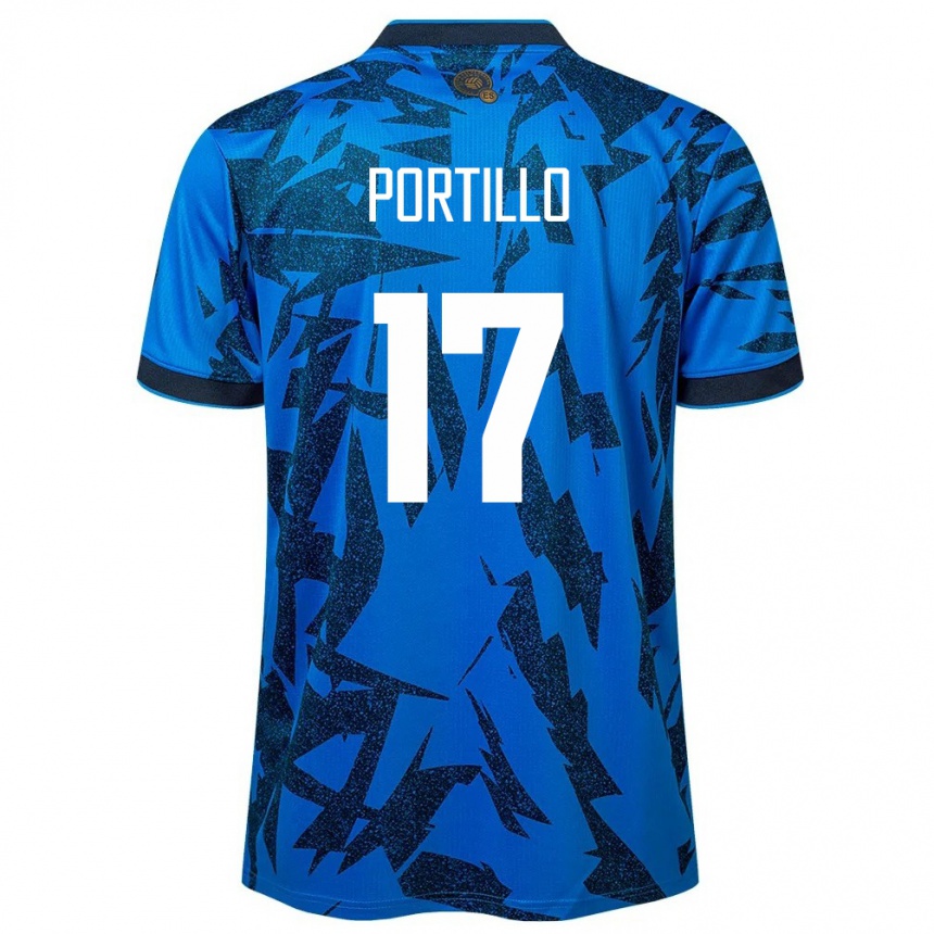 Kids Football El Salvador Anderson Portillo #17 Blue Home Jersey 24-26 T-Shirt Australia