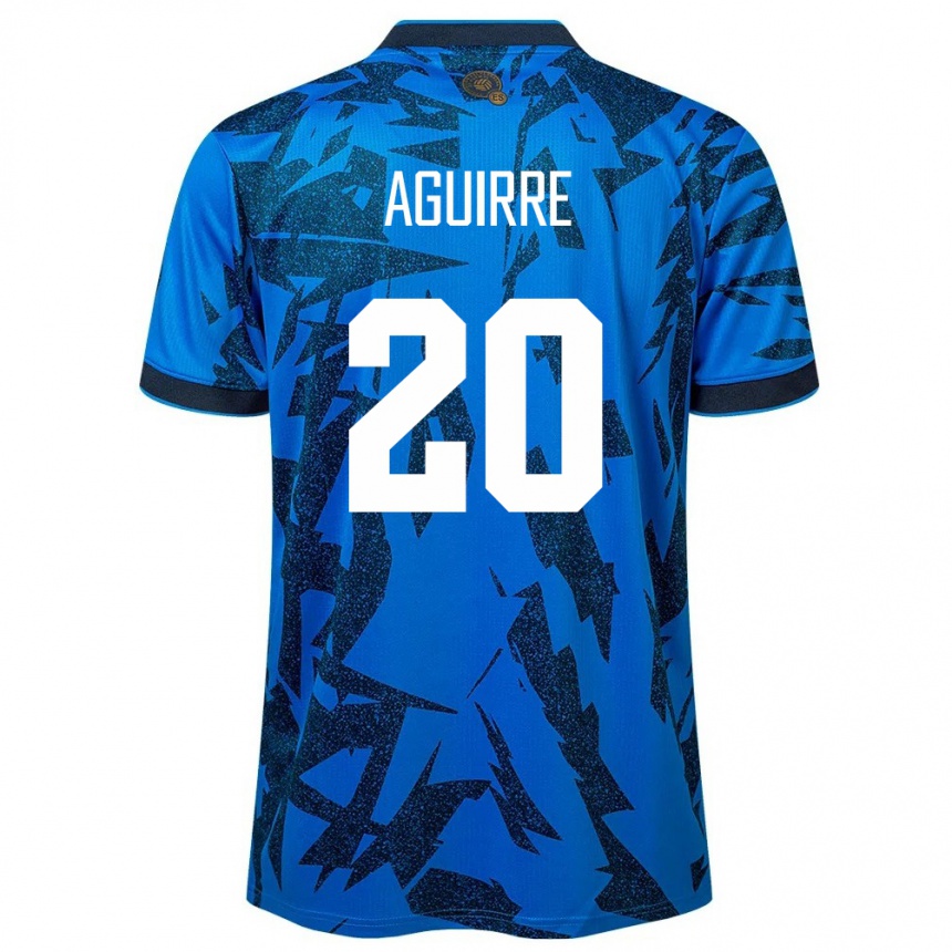 Kids Football El Salvador Jonathan Aguirre #20 Blue Home Jersey 24-26 T-Shirt Australia