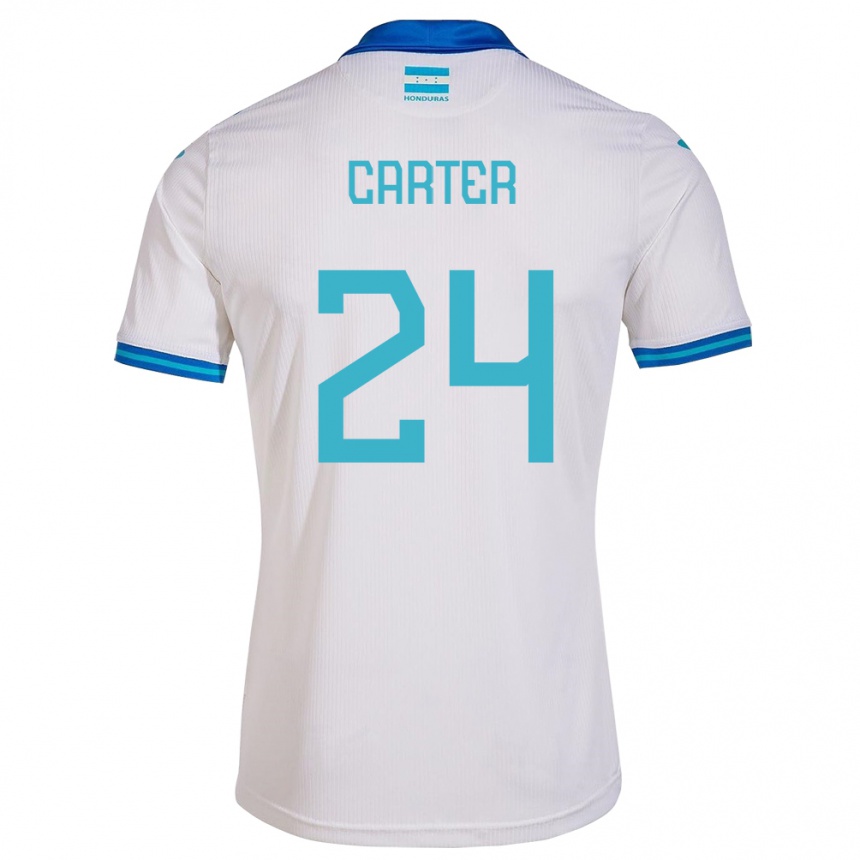 Kids Football Honduras Daniel Carter #24 White Home Jersey 24-26 T-Shirt Australia