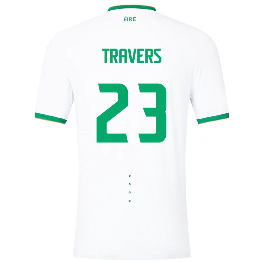 Kids Football Ireland Mark Travers #23 White Away Jersey 24-26 T-Shirt Australia