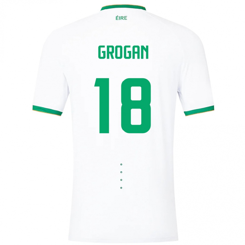 Kids Football Ireland Christy Grogan #18 White Away Jersey 24-26 T-Shirt Australia