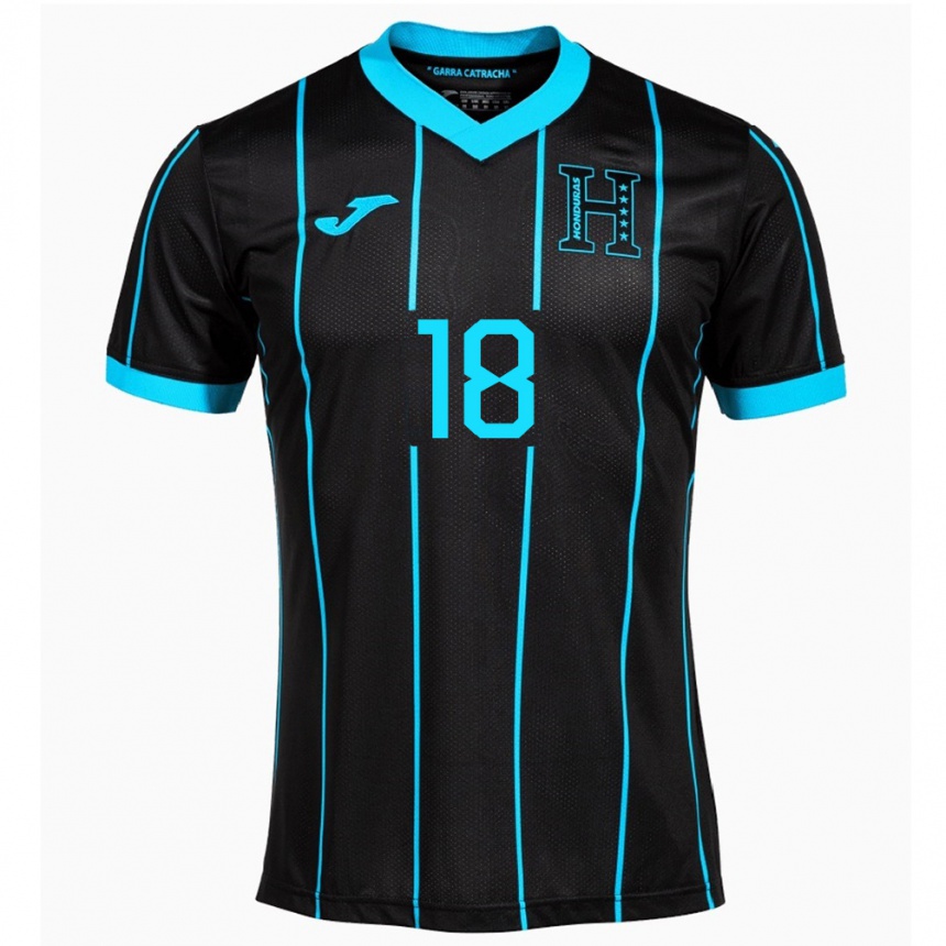 Kids Football Honduras Johan Navas #18 Black Away Jersey 24-26 T-Shirt Australia