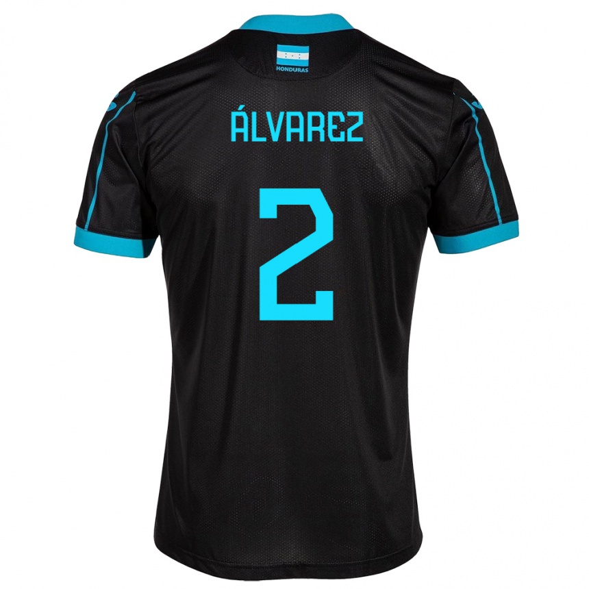 Kids Football Honduras Kevin Álvarez #2 Black Away Jersey 24-26 T-Shirt Australia