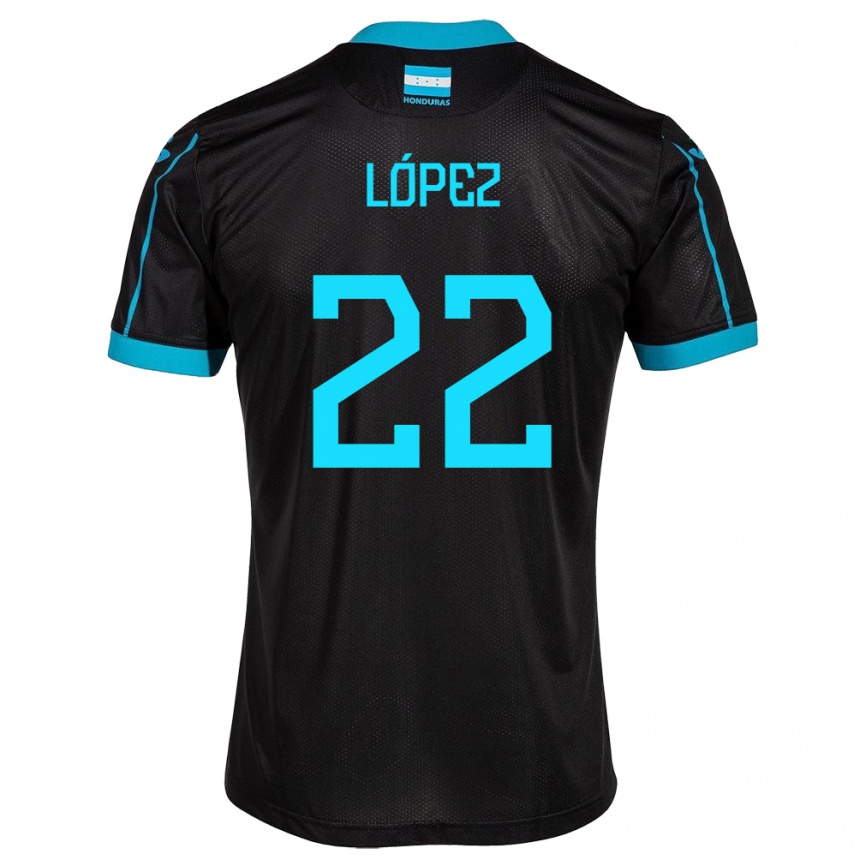 Kids Football Honduras Luis López #22 Black Away Jersey 24-26 T-Shirt Australia