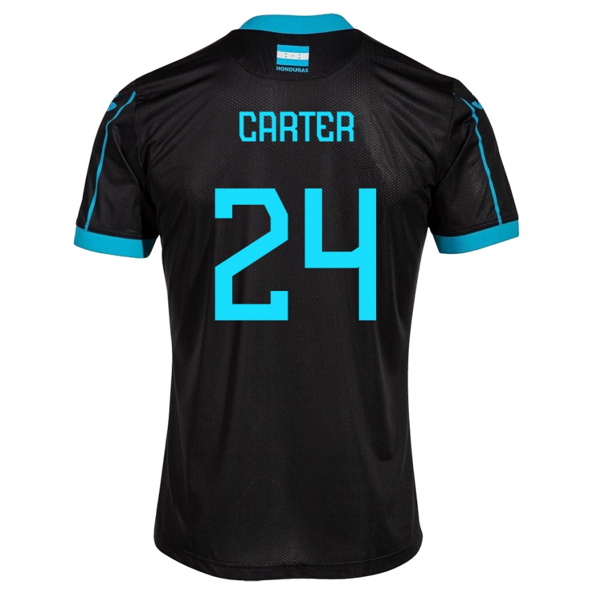 Kids Football Honduras Daniel Carter #24 Black Away Jersey 24-26 T-Shirt Australia