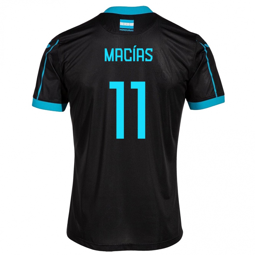 Kids Football Honduras Jefryn Macías #11 Black Away Jersey 24-26 T-Shirt Australia