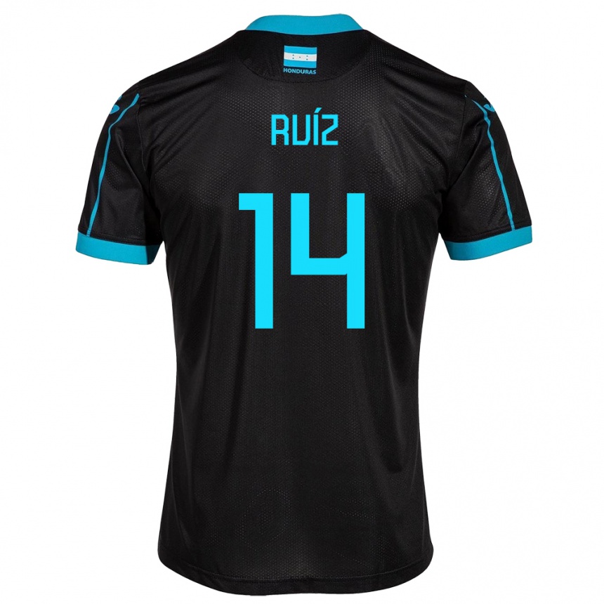 Kids Football Honduras David Ruíz #14 Black Away Jersey 24-26 T-Shirt Australia