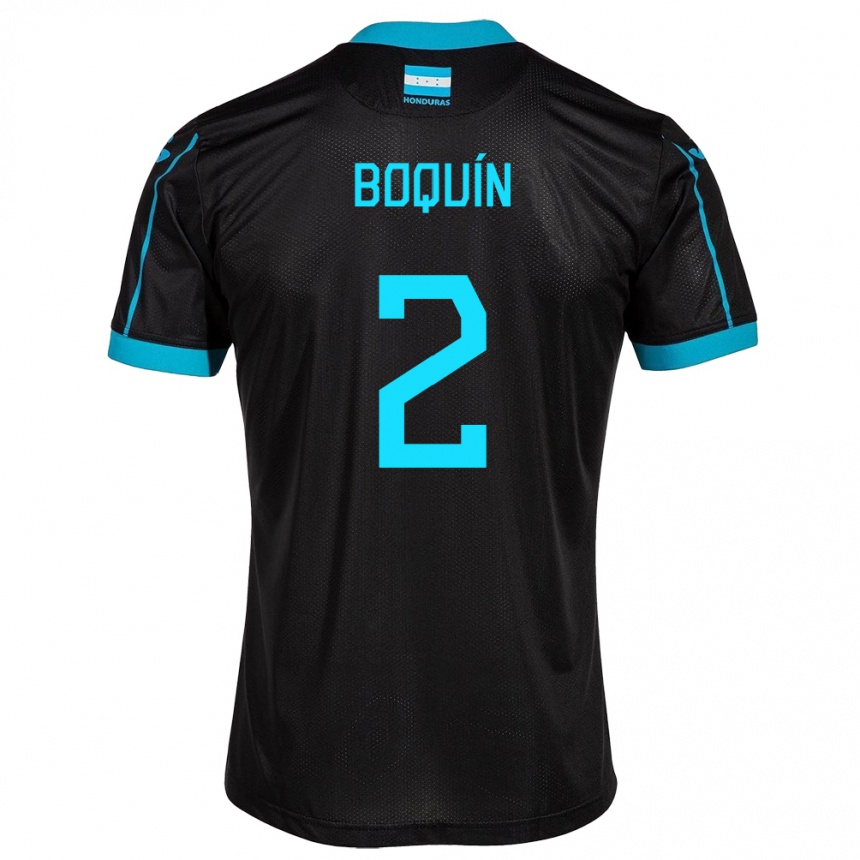 Kids Football Honduras Stiven Boquín #2 Black Away Jersey 24-26 T-Shirt Australia