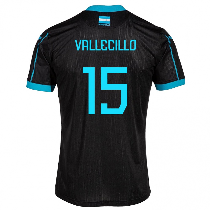 Kids Football Honduras Eric Vallecillo #15 Black Away Jersey 24-26 T-Shirt Australia