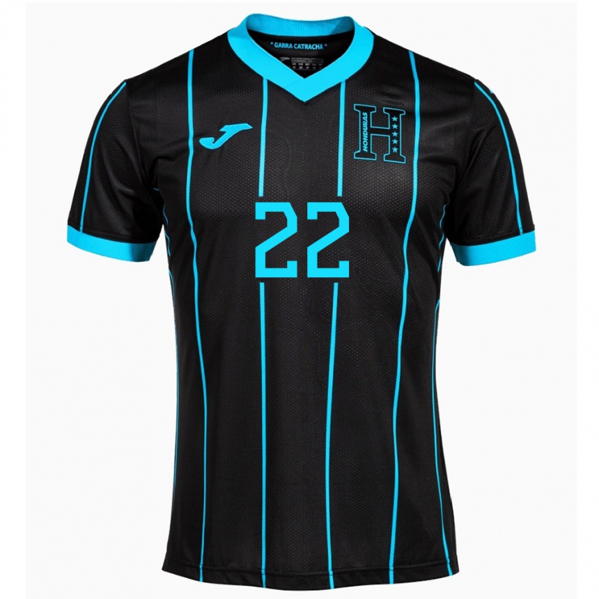 Women Football Honduras Luis López #22 Black Away Jersey 24-26 T-Shirt Australia