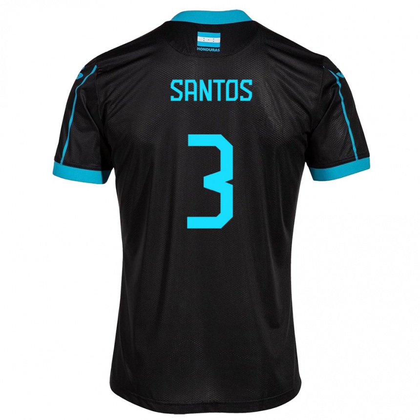 Women Football Honduras Marcelo Santos #3 Black Away Jersey 24-26 T-Shirt Australia