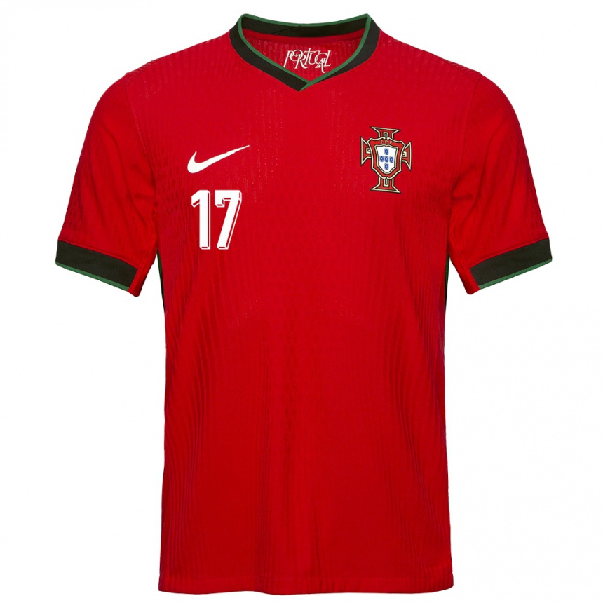 Kids Football Portugal Rafael Leao #17 Red Home Jersey 24-26 T-Shirt Australia