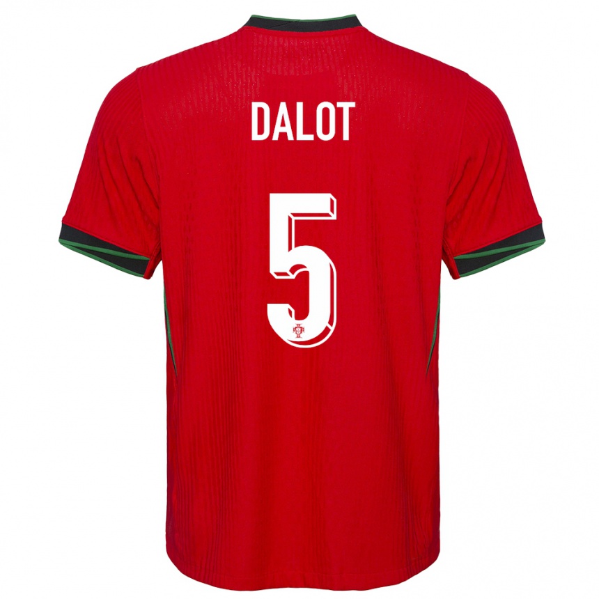 Kids Football Portugal Diogo Dalot #5 Red Home Jersey 24-26 T-Shirt Australia