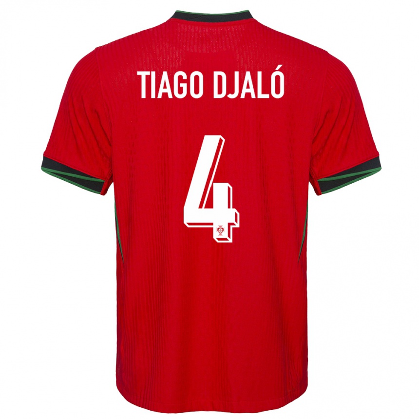 Kids Football Portugal Tiago Djalo #4 Red Home Jersey 24-26 T-Shirt Australia