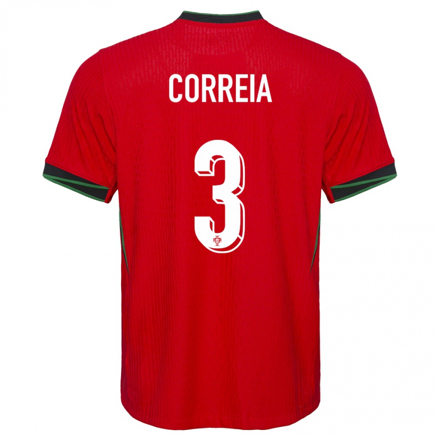 Kids Football Portugal Alicia Correia #3 Red Home Jersey 24-26 T-Shirt Australia