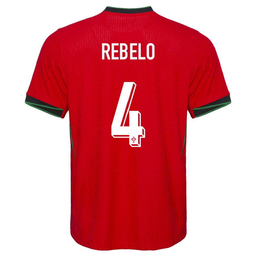 Kids Football Portugal Silvia Rebelo #4 Red Home Jersey 24-26 T-Shirt Australia