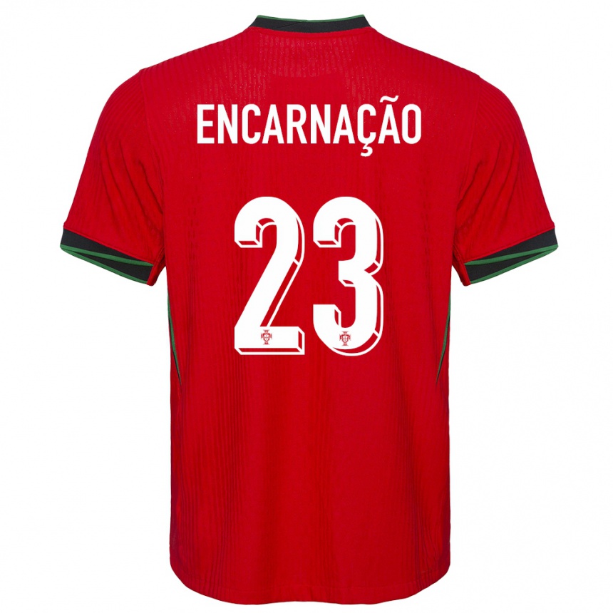 Kids Football Portugal Telma Encarnacao #23 Red Home Jersey 24-26 T-Shirt Australia