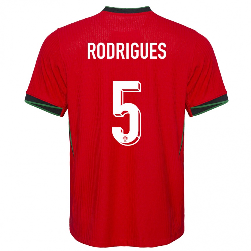 Kids Football Portugal Rafael Rodrigues #5 Red Home Jersey 24-26 T-Shirt Australia