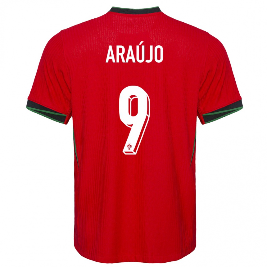 Kids Football Portugal Henrique Araujo #9 Red Home Jersey 24-26 T-Shirt Australia