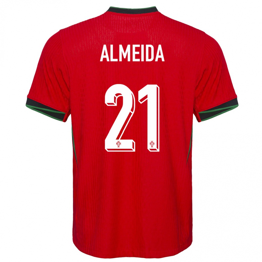 Kids Football Portugal Andre Almeida #21 Red Home Jersey 24-26 T-Shirt Australia