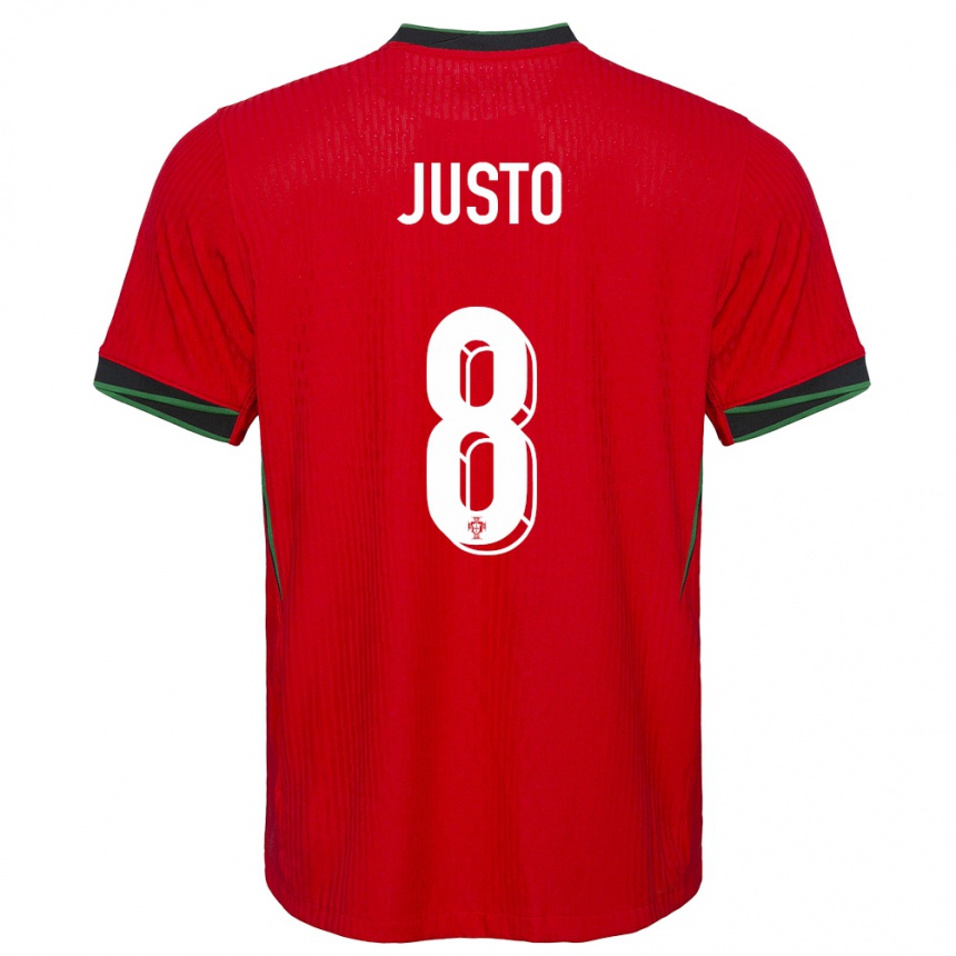 Kids Football Portugal Samuel Justo #8 Red Home Jersey 24-26 T-Shirt Australia