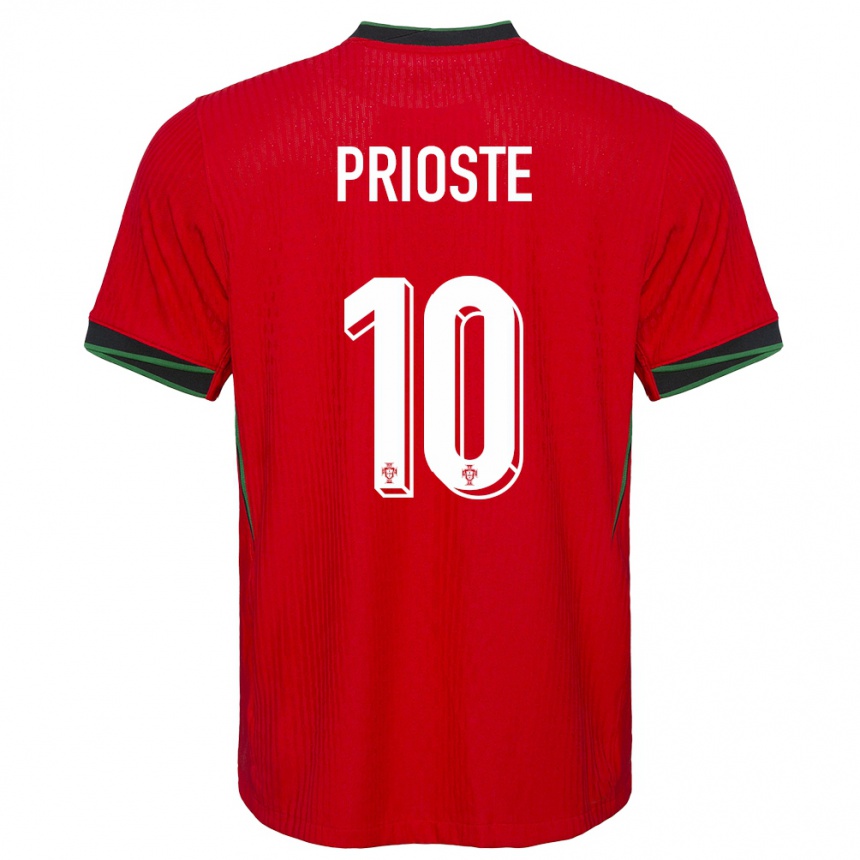 Kids Football Portugal Diogo Prioste #10 Red Home Jersey 24-26 T-Shirt Australia