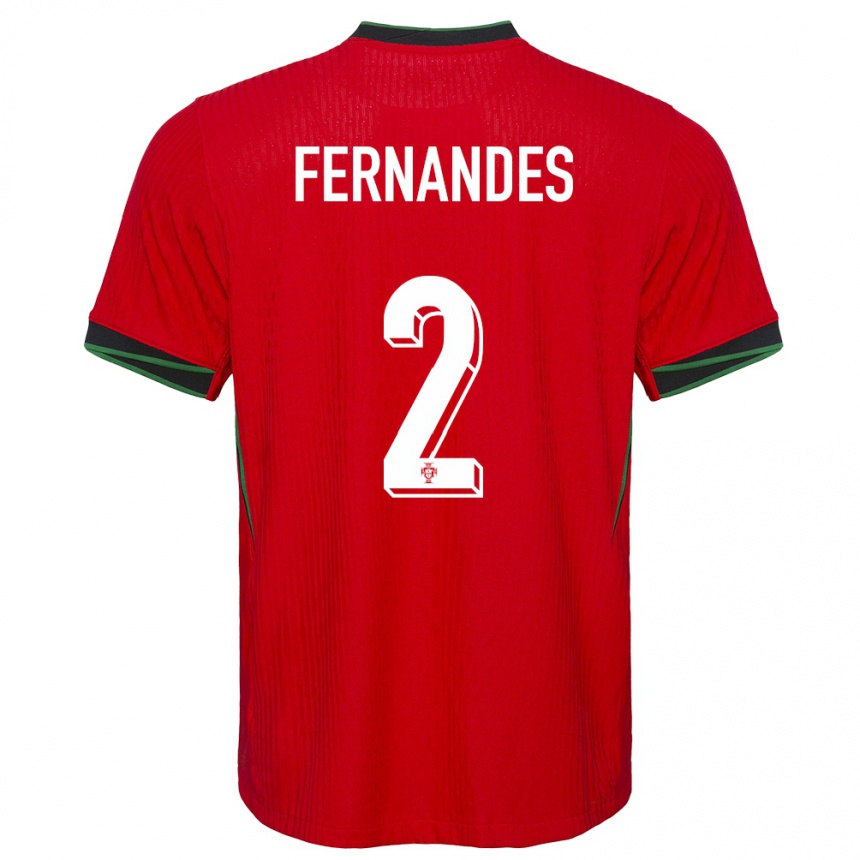 Kids Football Portugal Martim Fernandes #2 Red Home Jersey 24-26 T-Shirt Australia