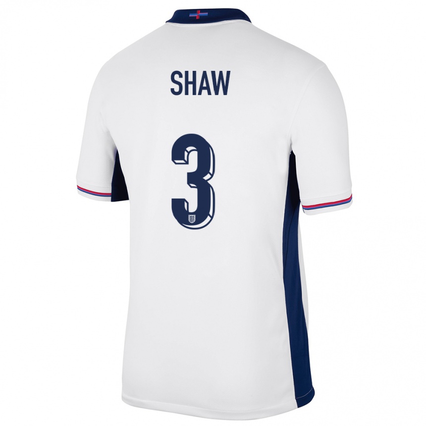 Kids Football England Luke Shaw #3 White Home Jersey 24-26 T-Shirt Australia