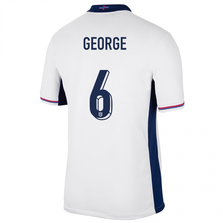 Kids Football England Gabby George #6 White Home Jersey 24-26 T-Shirt Australia