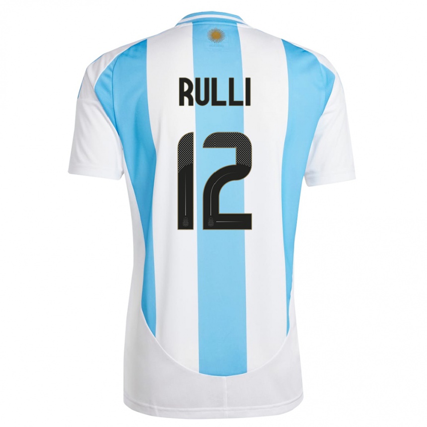 Kids Football Argentina Geronimo Rulli #12 White Blue Home Jersey 24-26 T-Shirt Australia