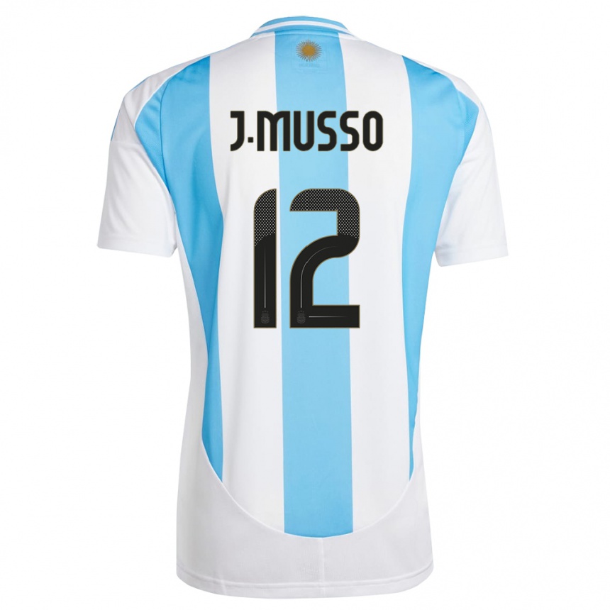 Kids Football Argentina Juan Musso #12 White Blue Home Jersey 24-26 T-Shirt Australia