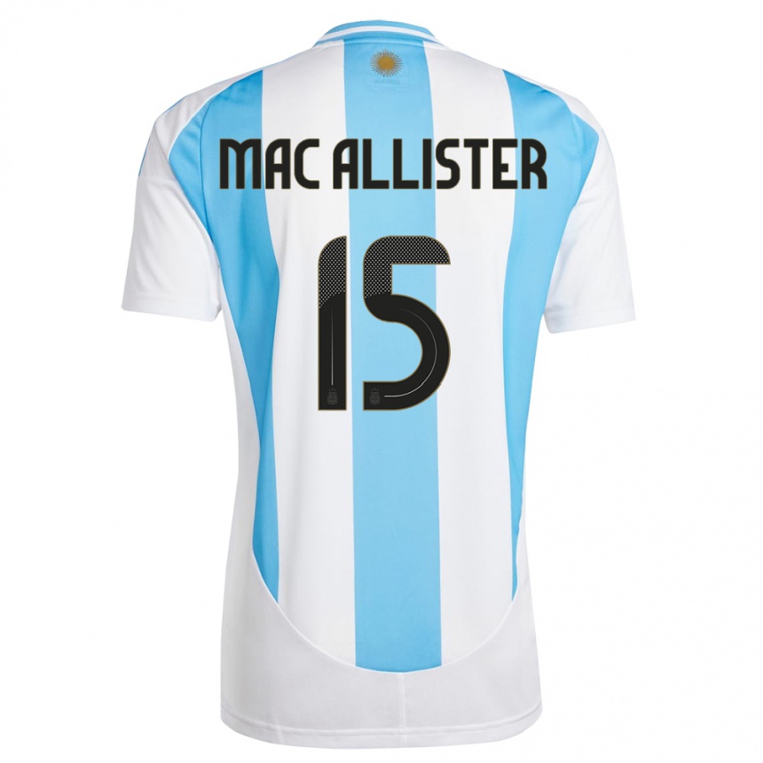 Kids Football Argentina Alexis Mac Allister #15 White Blue Home Jersey 24-26 T-Shirt Australia