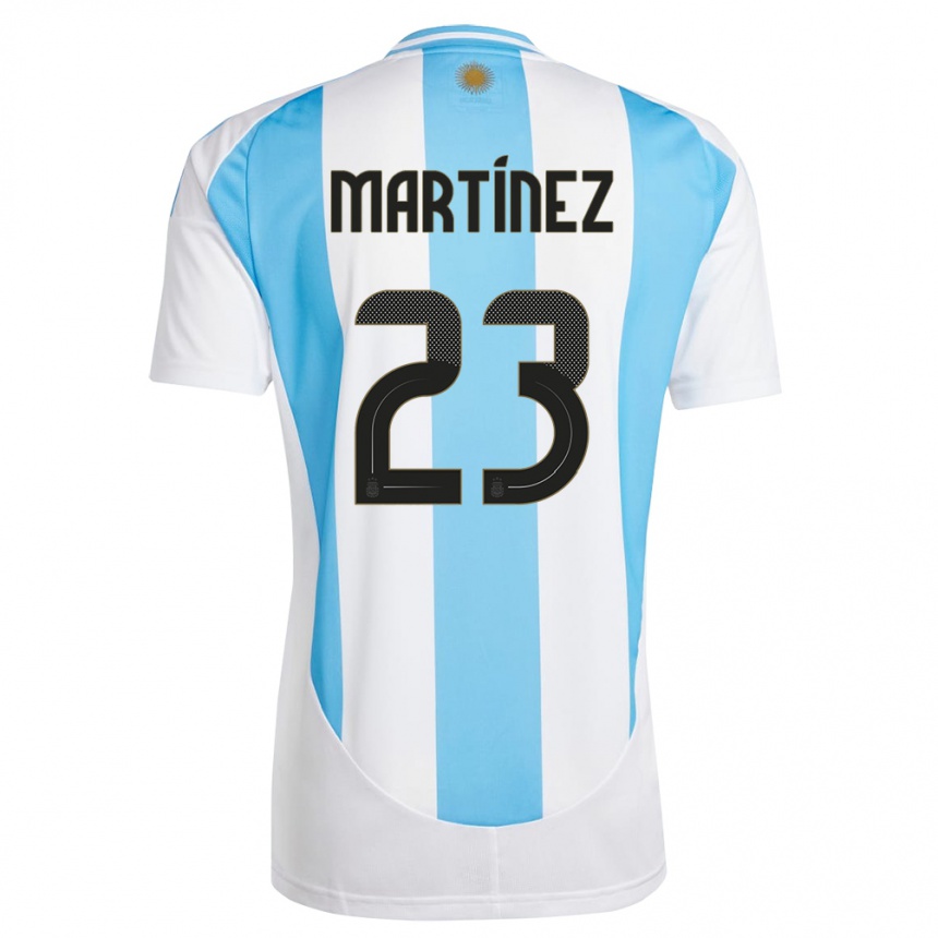 Kids Football Argentina Emiliano Martinez #23 White Blue Home Jersey 24-26 T-Shirt Australia