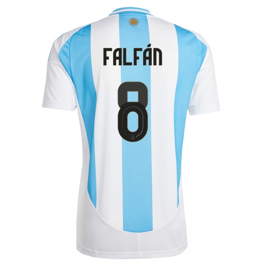 Kids Football Argentina Daiana Falfan #8 White Blue Home Jersey 24-26 T-Shirt Australia