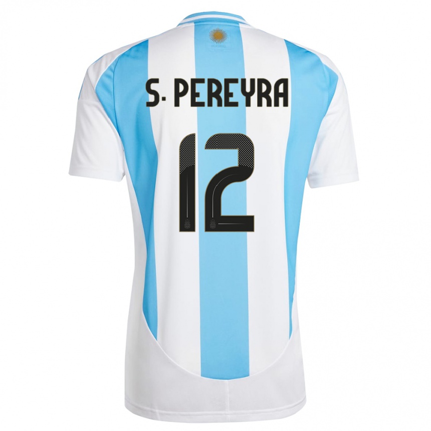 Kids Football Argentina Solana Pereyra #12 White Blue Home Jersey 24-26 T-Shirt Australia