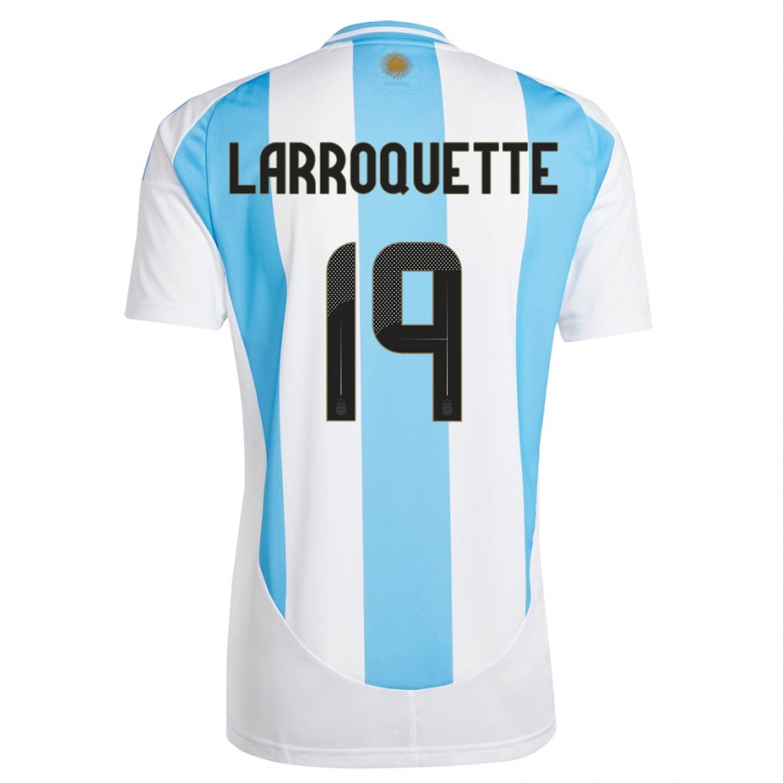 Kids Football Argentina Mariana Larroquette #19 White Blue Home Jersey 24-26 T-Shirt Australia