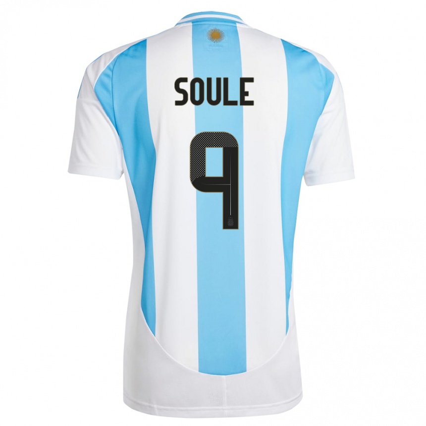 Kids Football Argentina Matias Soule #9 White Blue Home Jersey 24-26 T-Shirt Australia