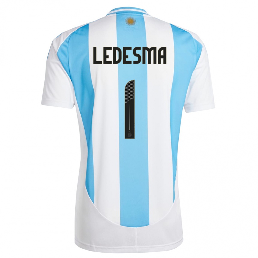 Kids Football Argentina Jeremias Ledesma #1 White Blue Home Jersey 24-26 T-Shirt Australia