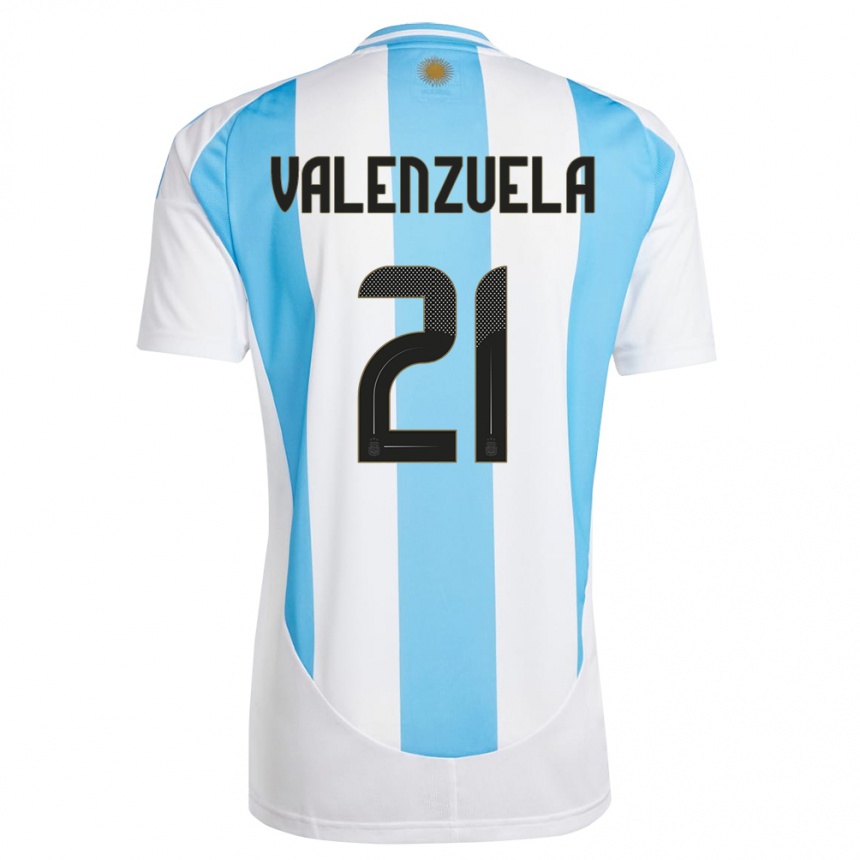 Kids Football Argentina Fernando Valenzuela #21 White Blue Home Jersey 24-26 T-Shirt Australia