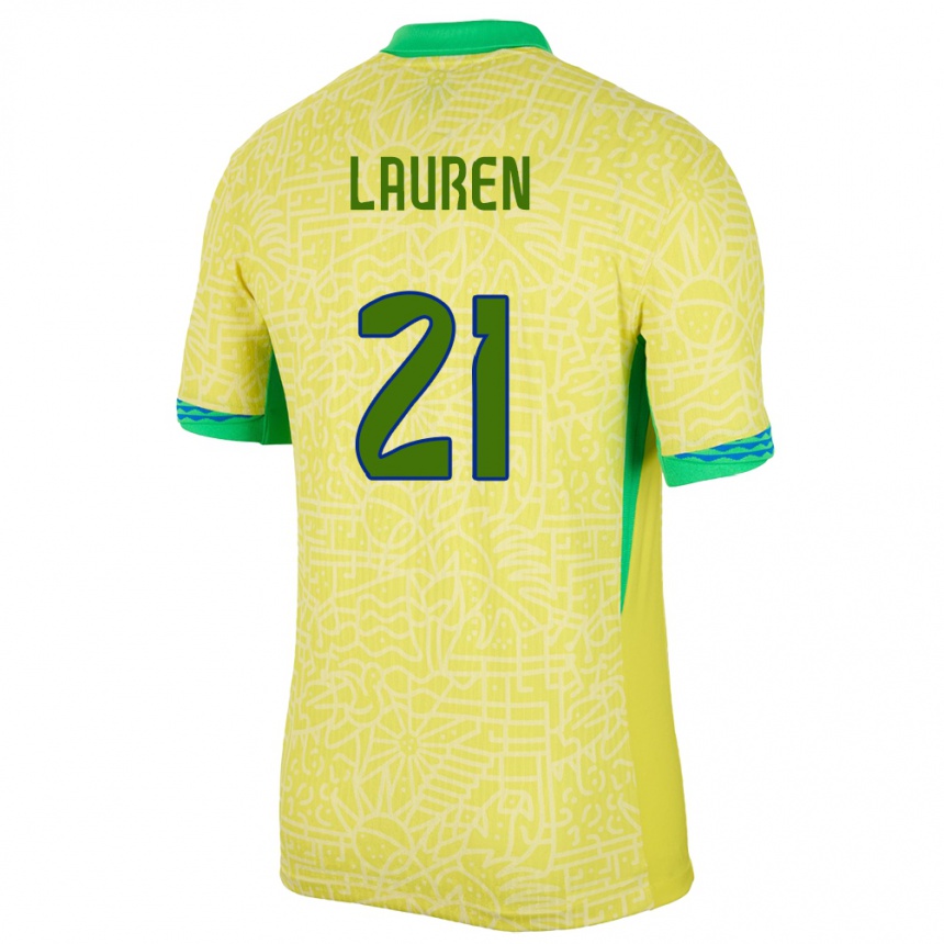 Kids Football Brazil Lauren Costa #21 Yellow Home Jersey 24-26 T-Shirt Australia