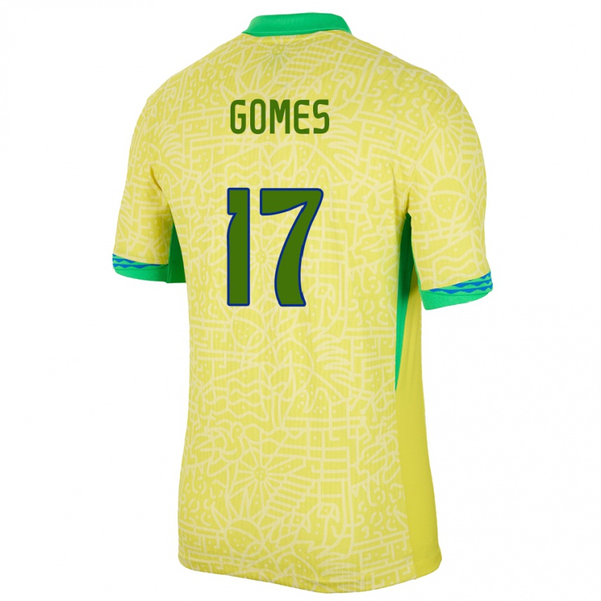 Kids Football Brazil William Gomes #17 Yellow Home Jersey 24-26 T-Shirt Australia